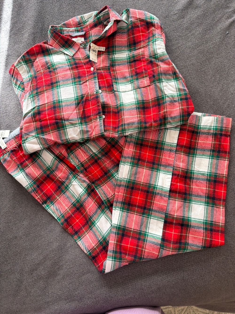 Aerie Plaid Flannel Pajama Set Red Green Size Large NWT Sze M